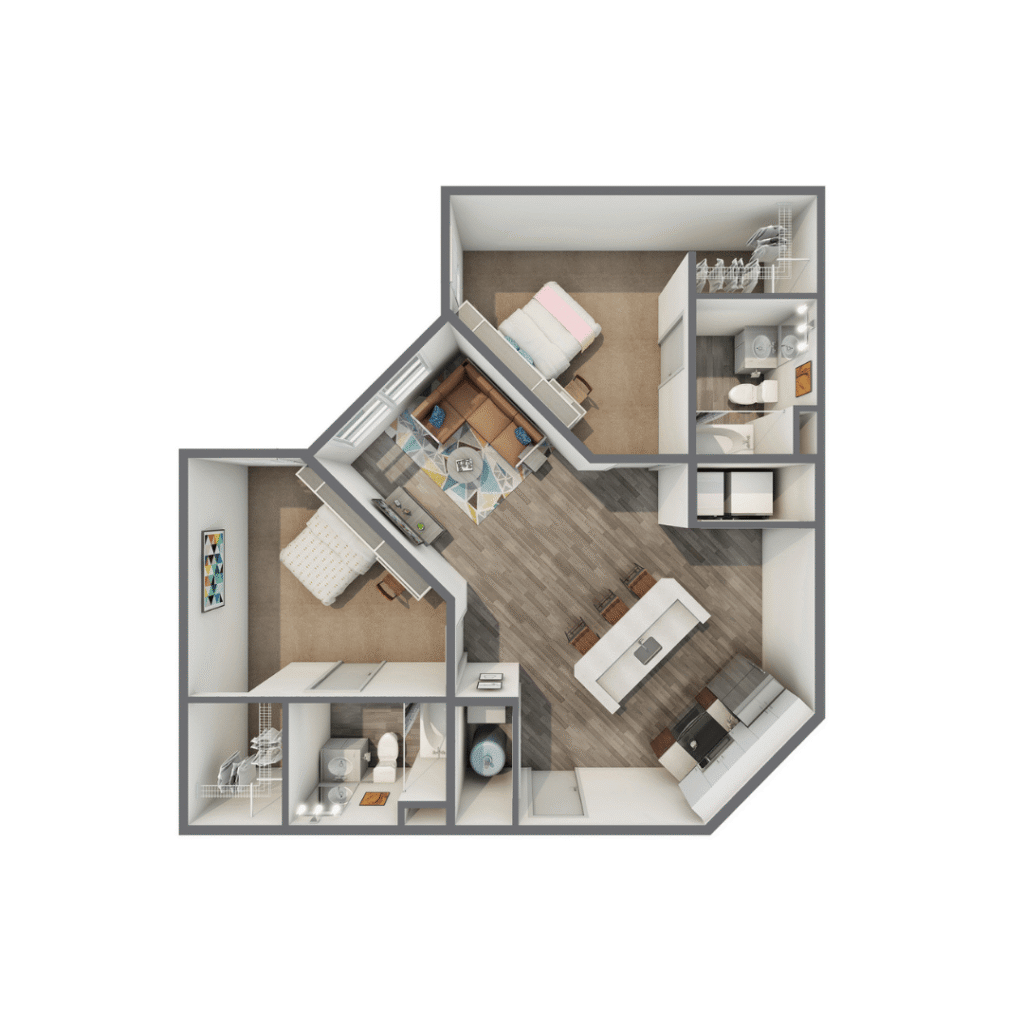 2BR/2BA – B Upgrade